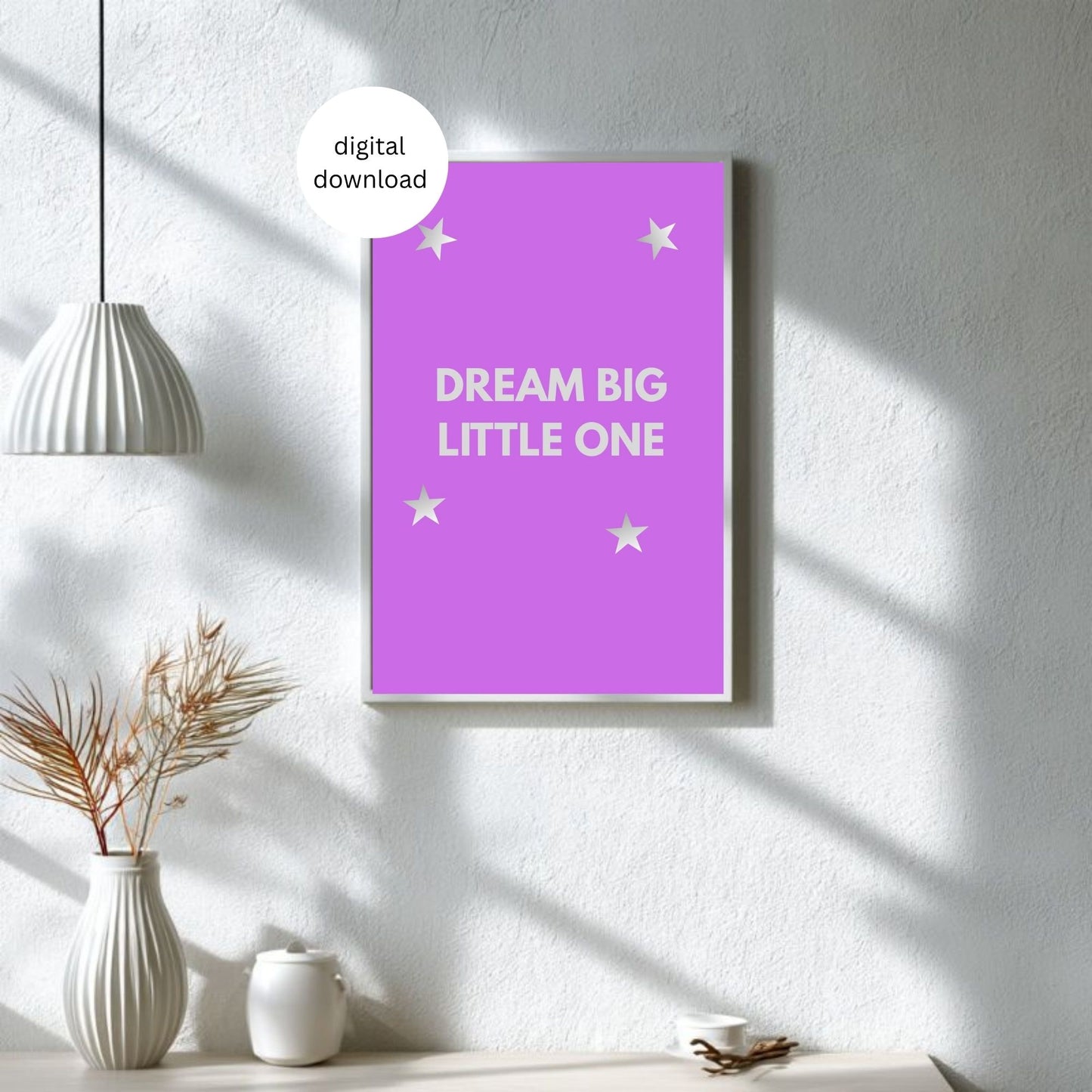 Dream Big Little One Nursery Wall Art | Cute Printable Quote for Kids Room | Digital Download | Baby Room Decor | Pastel Animal Poster