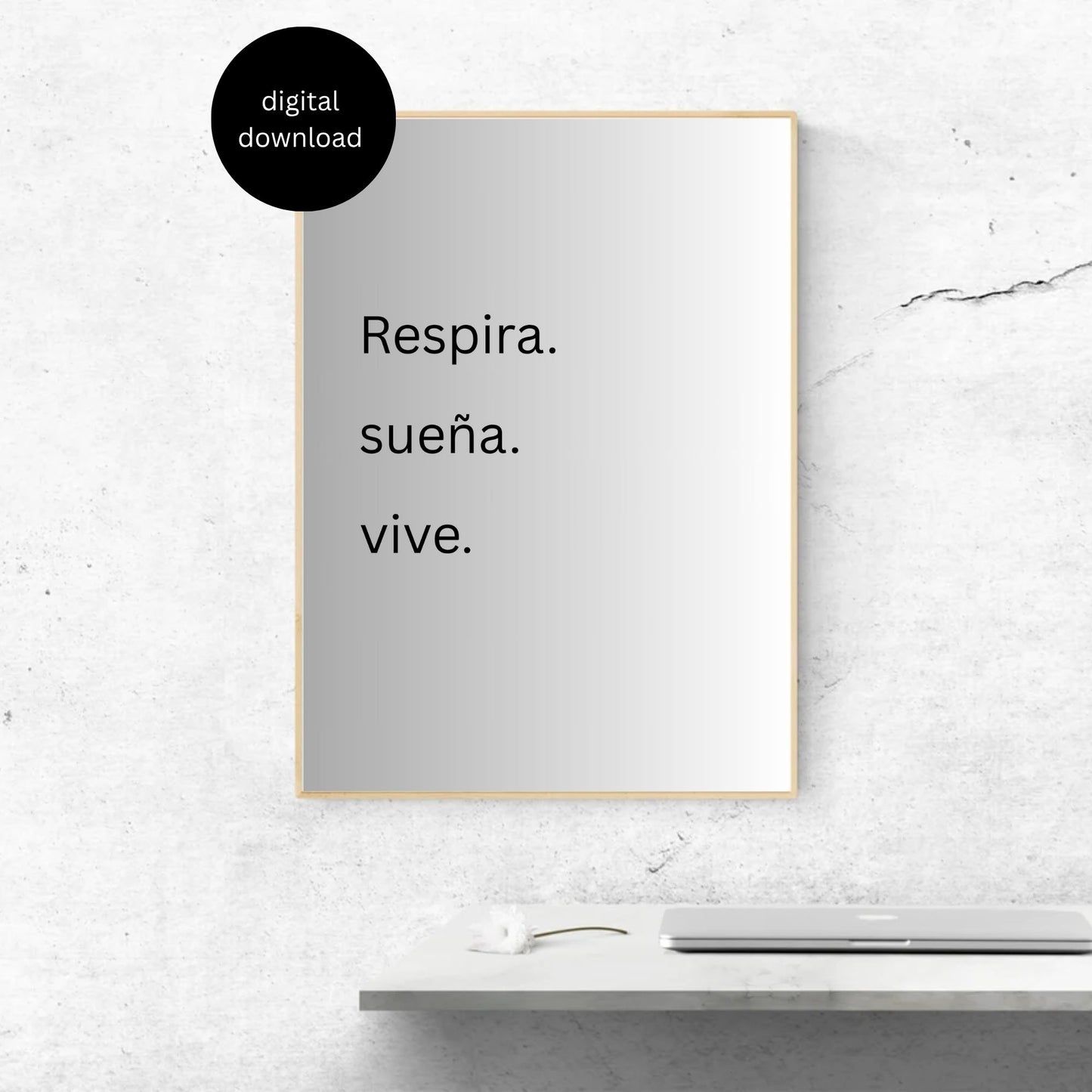 Respira Sueña Vive Printable | Spanish Minimalist Wall Art | Motivational Quote Poster | Digital Download | Neutral Aesthetic Decor