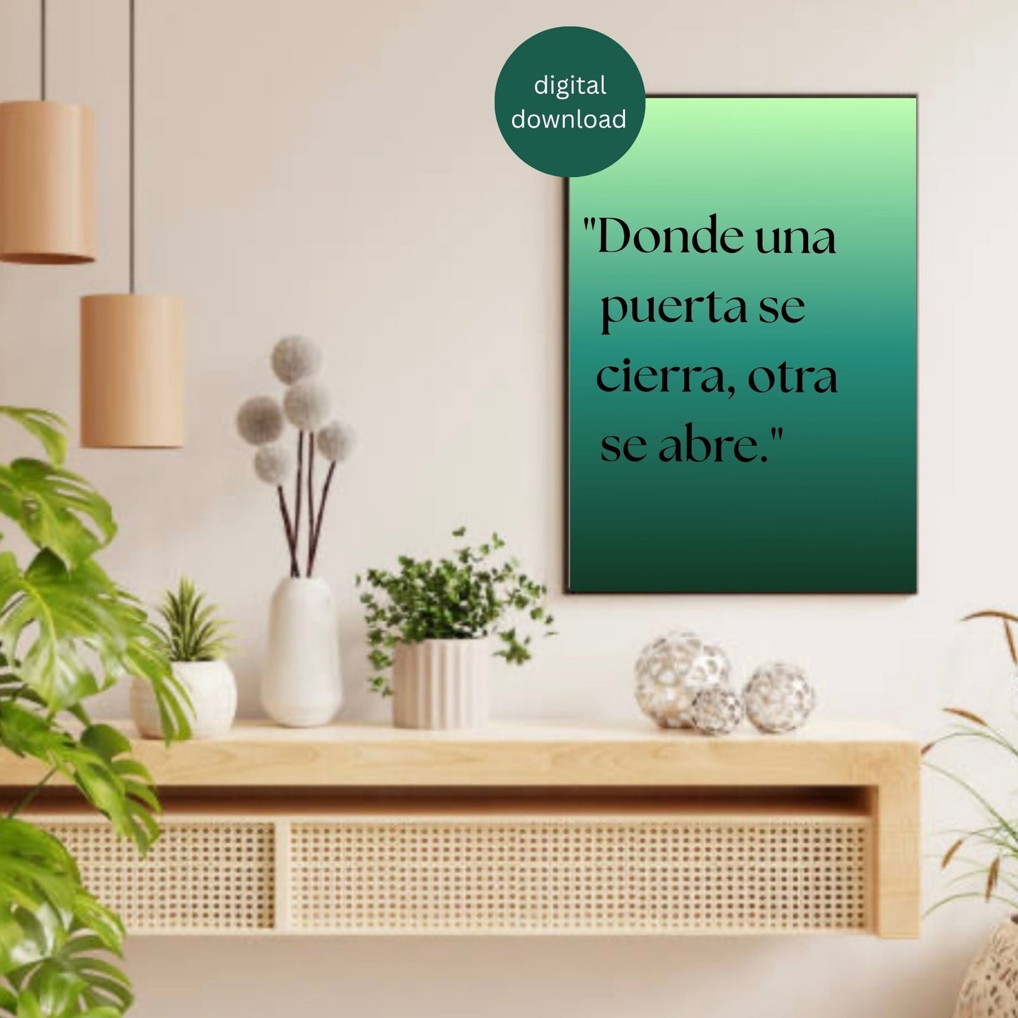 Donde Una Puerta Se Cierra Printable | Spanish Wall Art Quote | Digital Download | Motivational Decor | Minimalist Home Poster