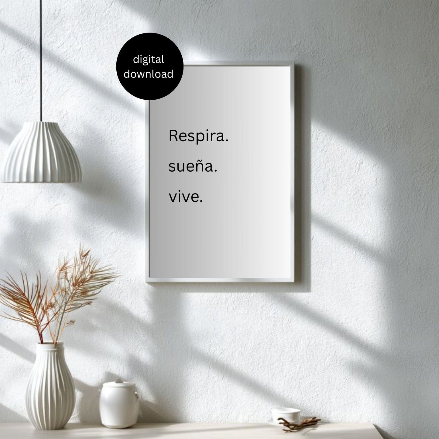 Respira Sueña Vive Printable | Spanish Minimalist Wall Art | Motivational Quote Poster | Digital Download | Neutral Aesthetic Decor