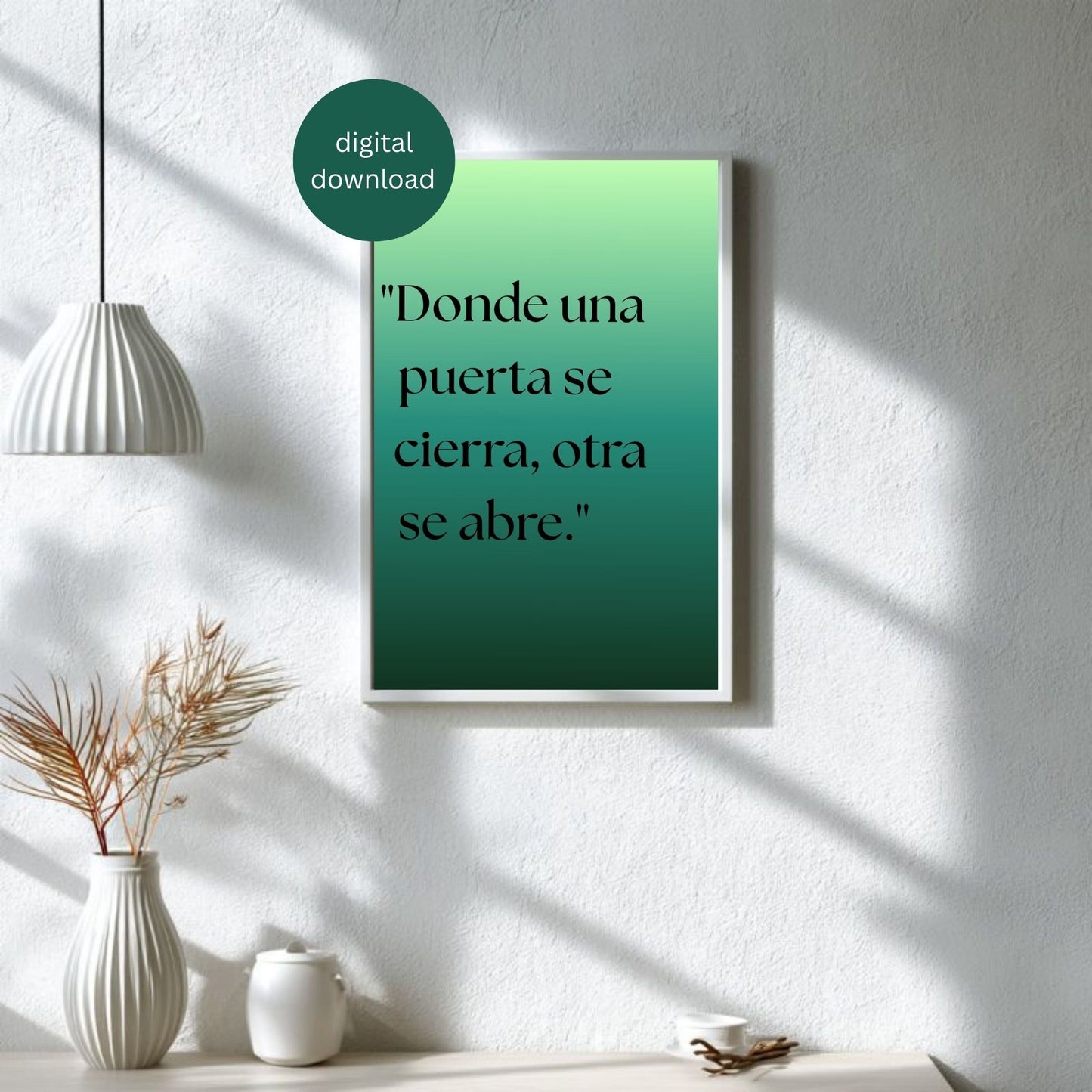 Donde Una Puerta Se Cierra Printable | Spanish Wall Art Quote | Digital Download | Motivational Decor | Minimalist Home Poster