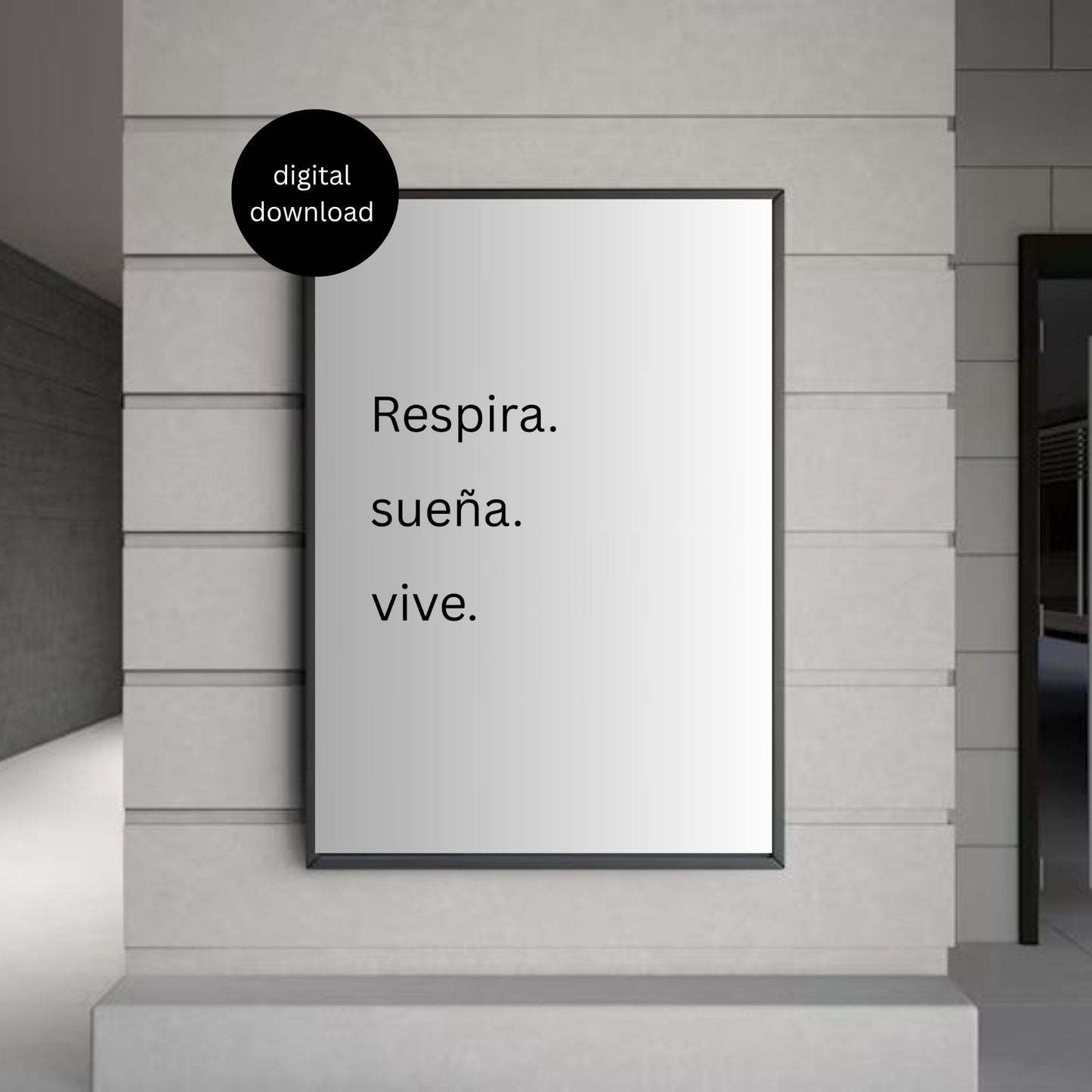 Respira Sueña Vive Printable | Spanish Minimalist Wall Art | Motivational Quote Poster | Digital Download | Neutral Aesthetic Decor