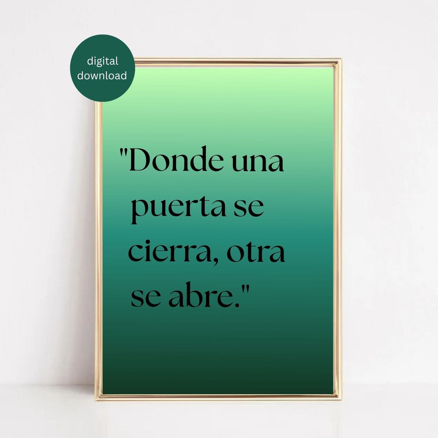 Donde Una Puerta Se Cierra Printable | Spanish Wall Art Quote | Digital Download | Motivational Decor | Minimalist Home Poster