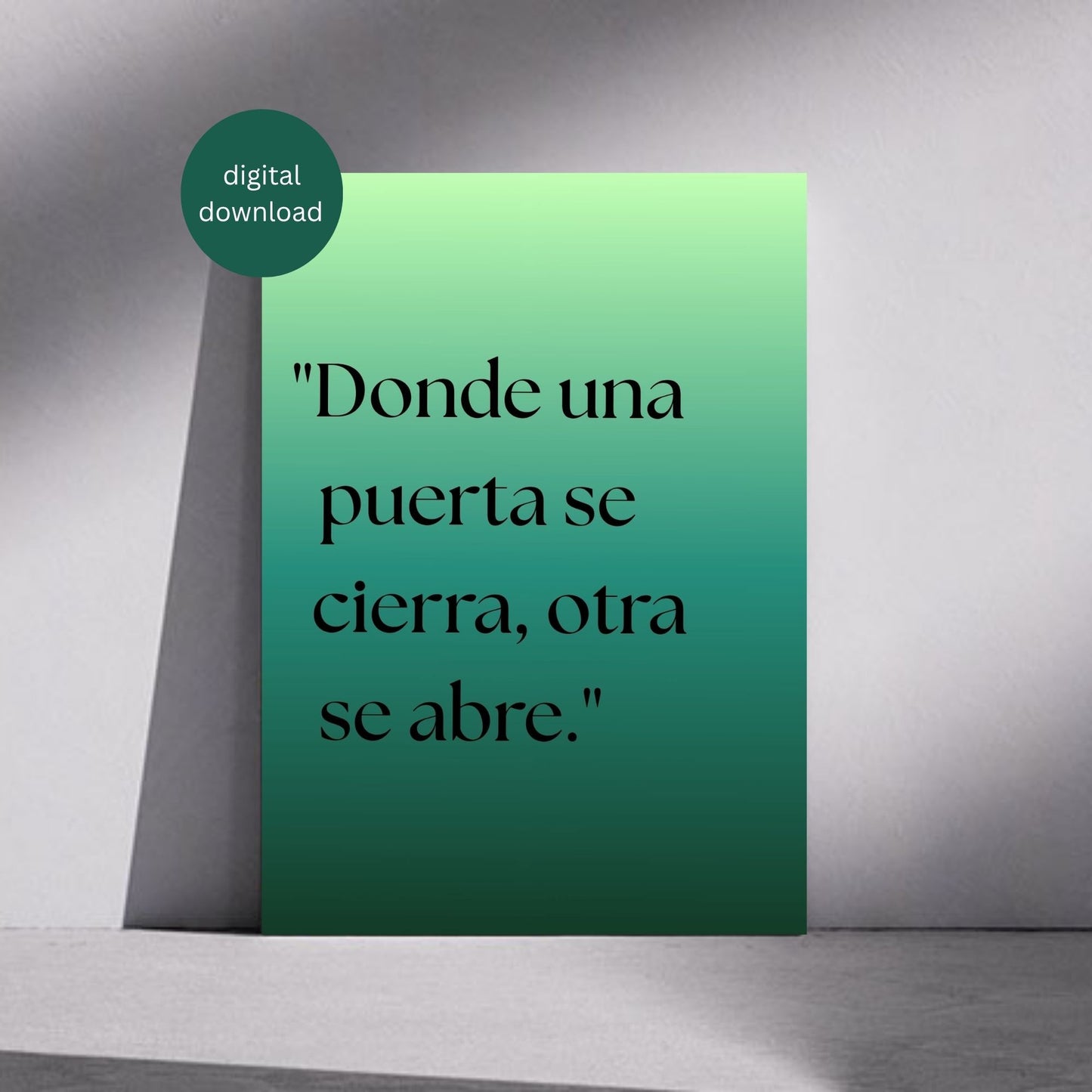 Donde Una Puerta Se Cierra Printable | Spanish Wall Art Quote | Digital Download | Motivational Decor | Minimalist Home Poster