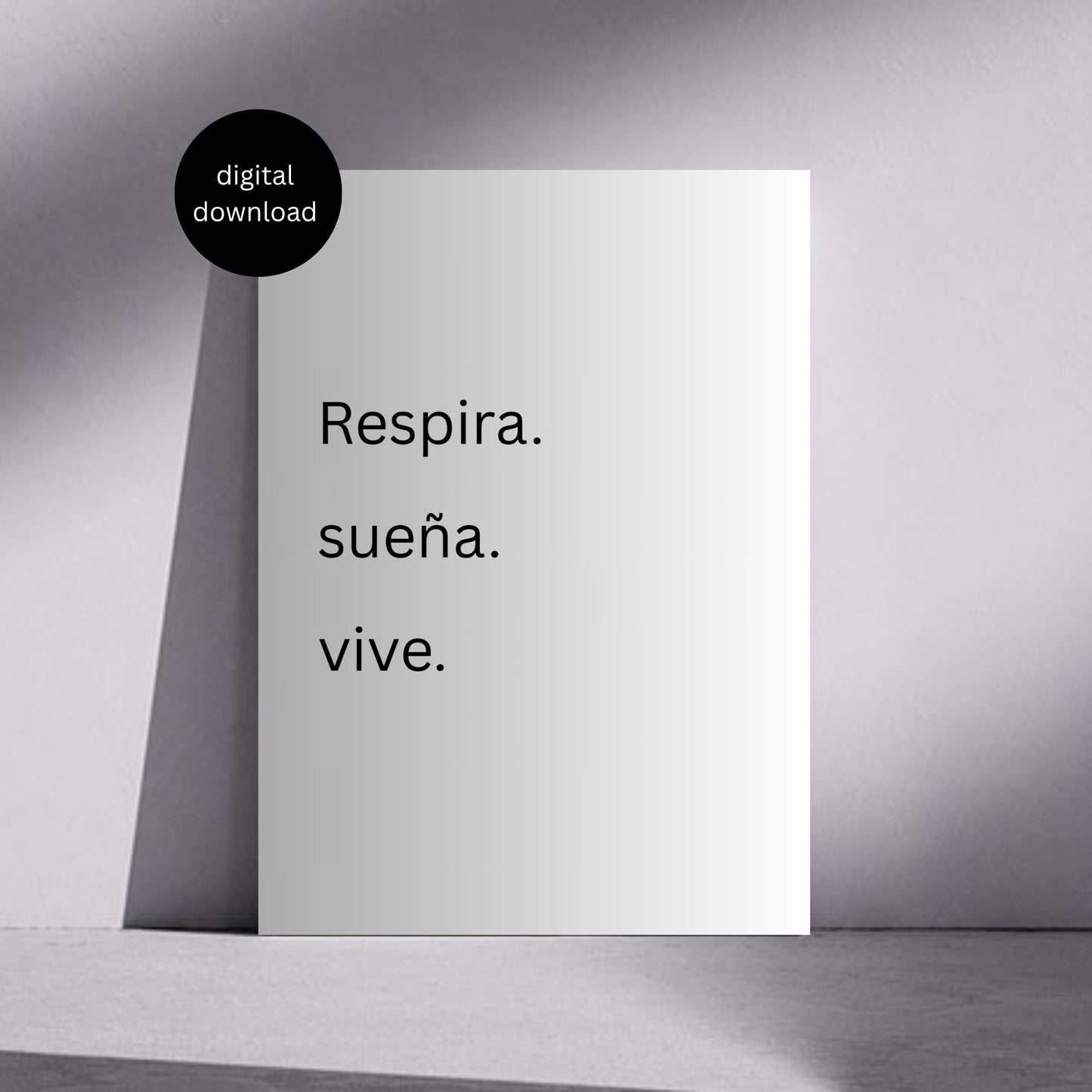 Respira Sueña Vive Printable | Spanish Minimalist Wall Art | Motivational Quote Poster | Digital Download | Neutral Aesthetic Decor