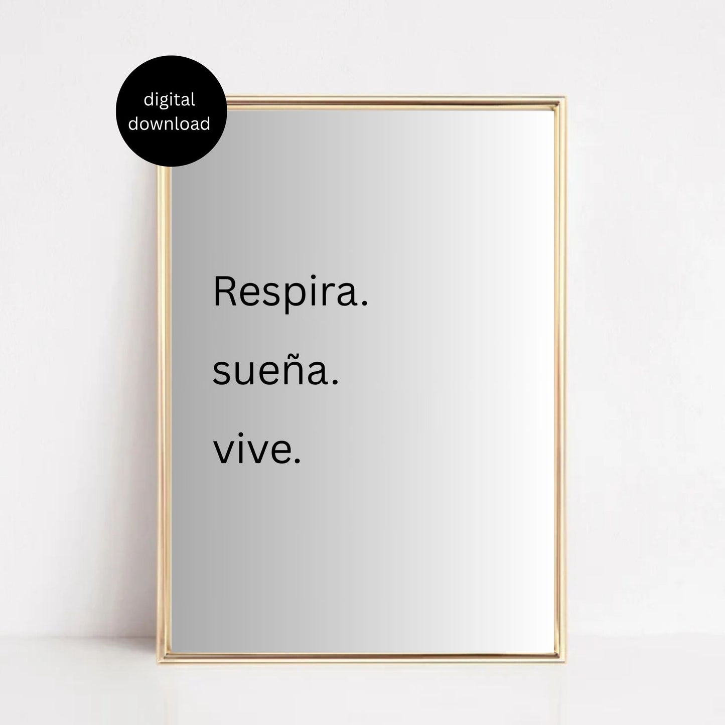 Respira Sueña Vive Printable | Spanish Minimalist Wall Art | Motivational Quote Poster | Digital Download | Neutral Aesthetic Decor