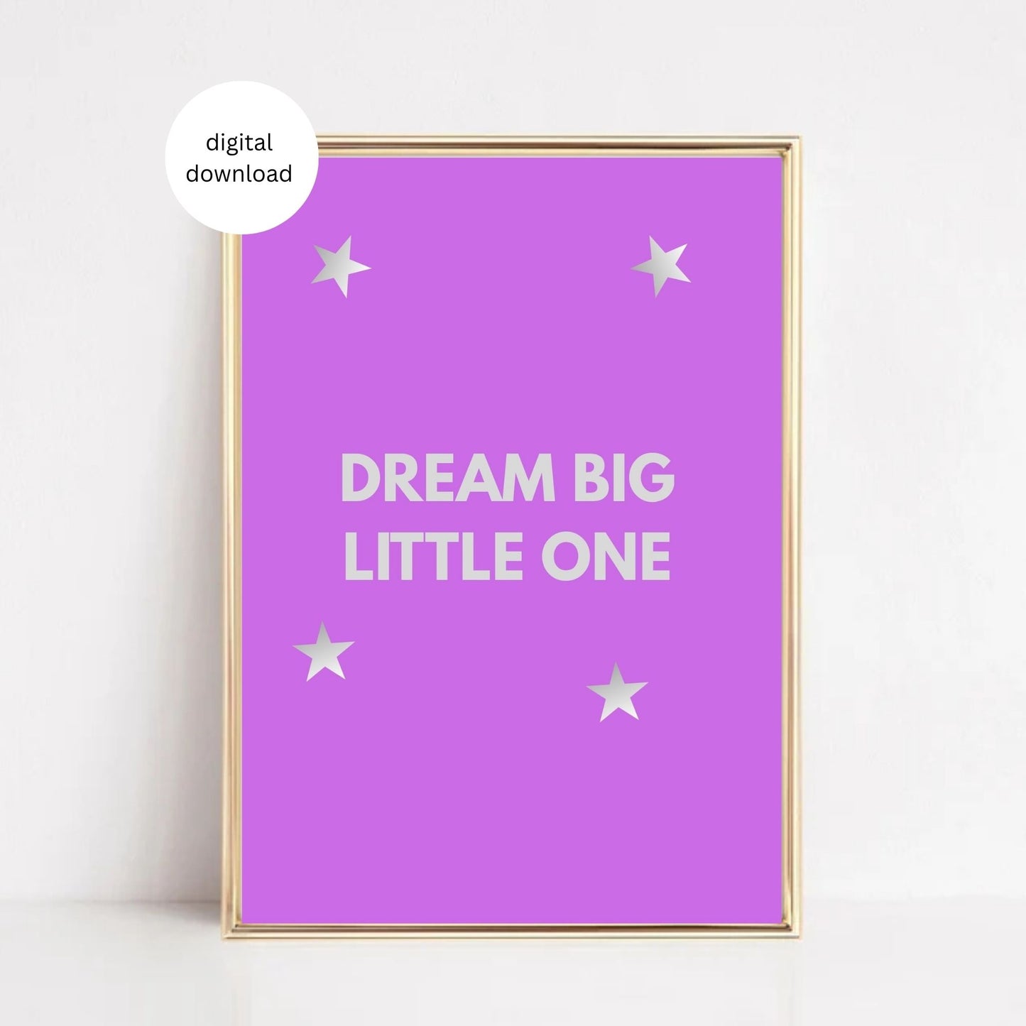 Dream Big Little One Nursery Wall Art | Cute Printable Quote for Kids Room | Digital Download | Baby Room Decor | Pastel Animal Poster