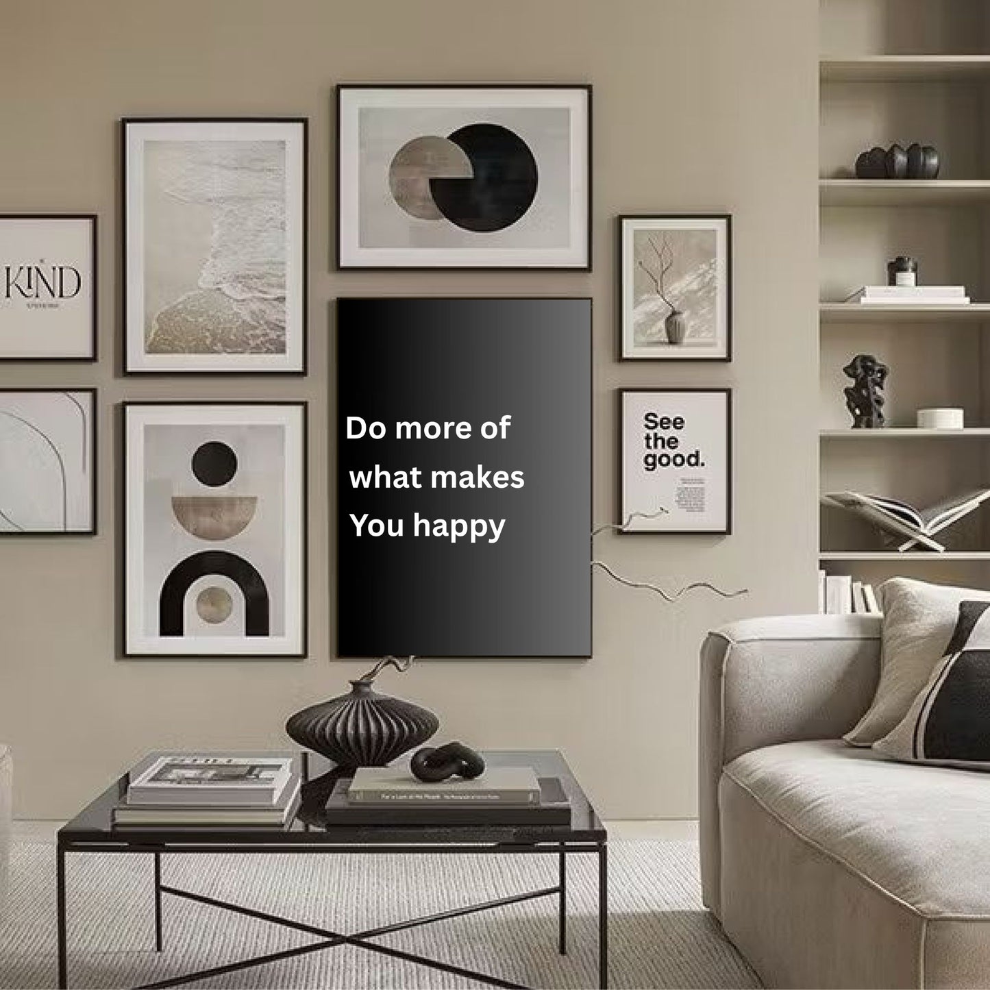 Do More of What Makes You Happy Wall Art | Minimalist Quote Print | Digital Download | Modern Home Decor | Printable Poster