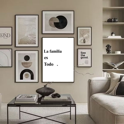 La Familia es Todo Wall Art | Spanish Family Quote Print | Minimalist Modern Home Decor | Inspirational Poster | Gift for Family Lovers