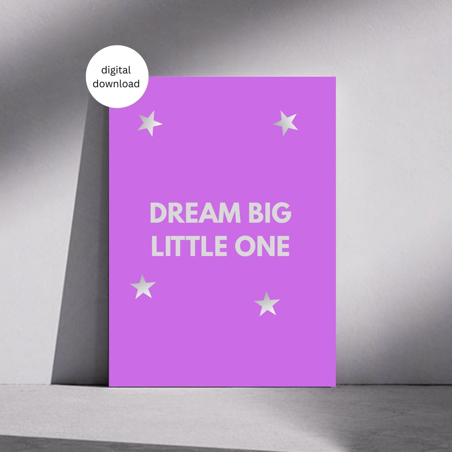 Dream Big Little One Nursery Wall Art | Cute Printable Quote for Kids Room | Digital Download | Baby Room Decor | Pastel Animal Poster